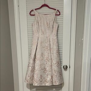 Adrianna Papell Cream Floral Midi Dress